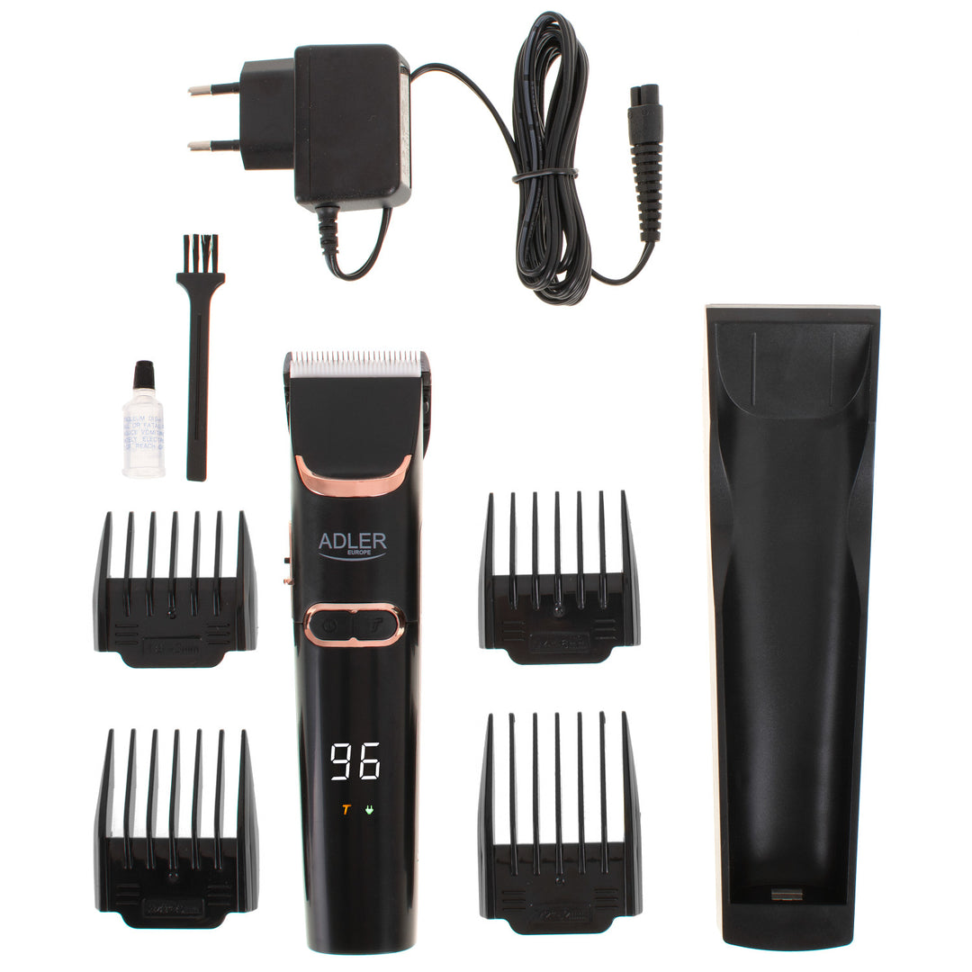 Adler hair clipper, LCD display, 40W, AD 2832