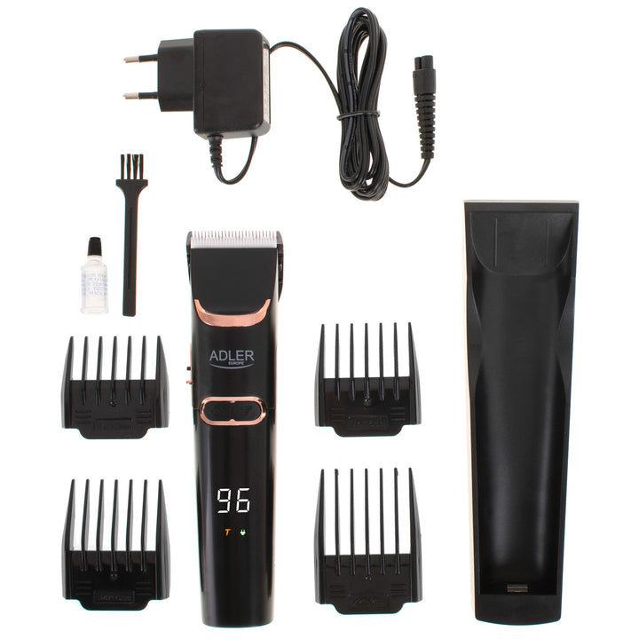 Adler hair clipper, LCD display, 40W, AD 2832