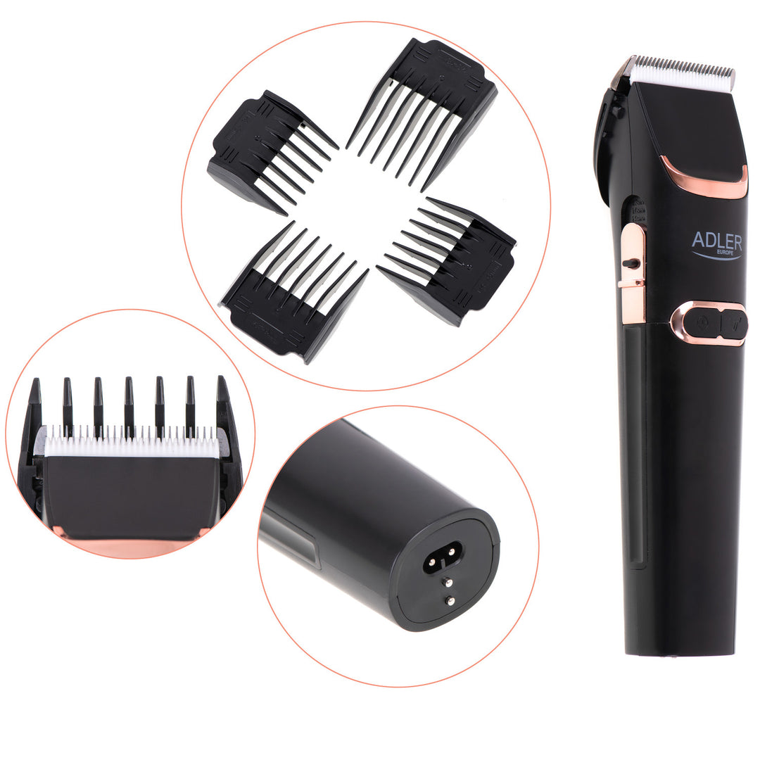 Adler hair clipper, LCD display, 40W, AD 2832