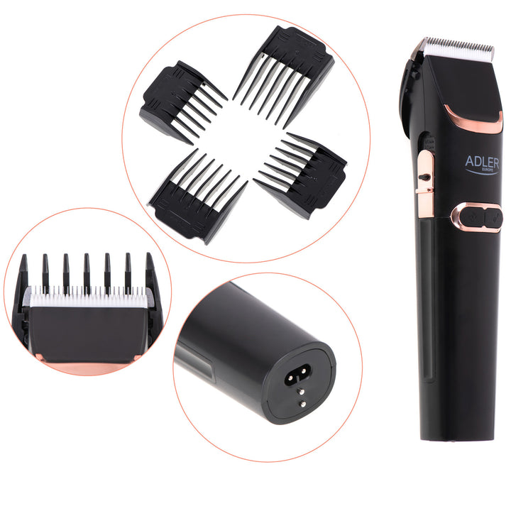 Adler hair clipper, LCD display, 40W, AD 2832