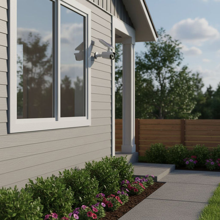 SOL1800S Solar Dummy CCTV Security Camera with LED Light Motion Sensor Red Diode