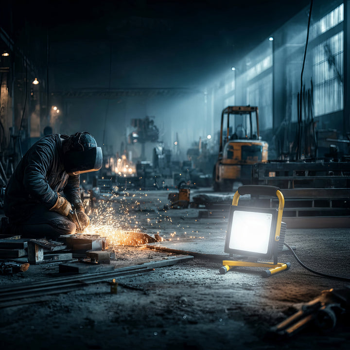 Floor Stand for LED Spotlight Worklight Tripod Floodlight Stand Construction Spotlight Tripod Rotatable Steel (For MCE550 / MCE650)