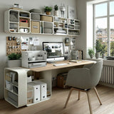 Ergo Office ER-440 Desk Organizer with Drawer and Bookend Office Utensils Organizer Office Tray up to 10kg White