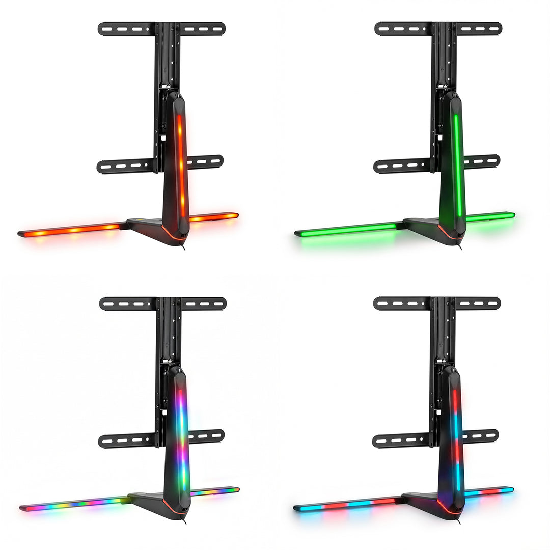 NanoRS Gaming Monitor Stand Screen Mount TV Mount Stand 32-55" RGB LED Lighting Height Adjustable Swivel Tilt max VESA 400x400, max 40kg