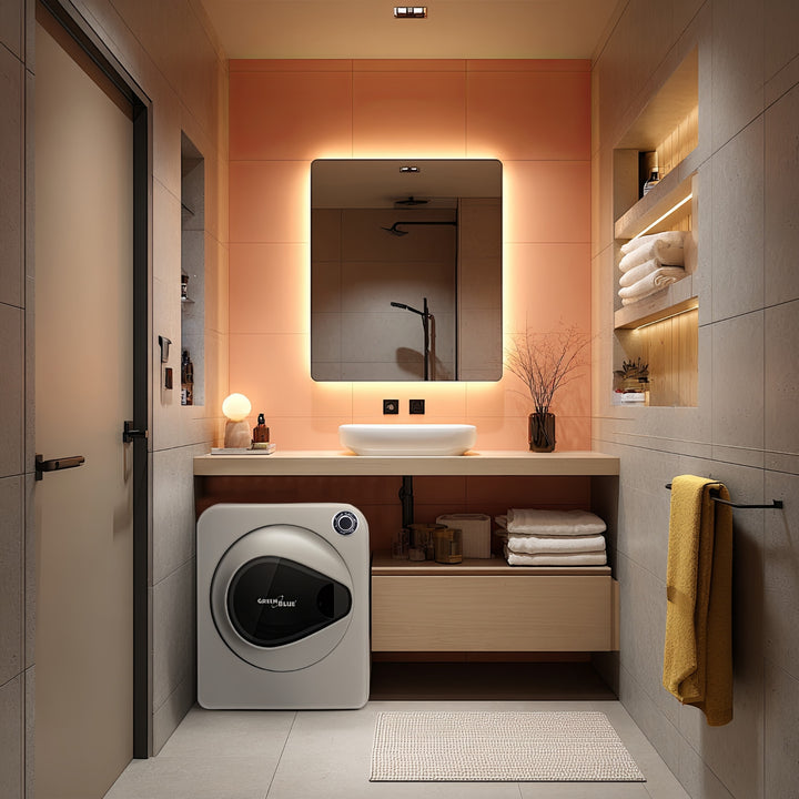 GreenBlue GB405 Tumble Dryer Electric Clothes 830W 3kg Mini Travel Vented Freestanding Wall Mount 5 Drying Programs