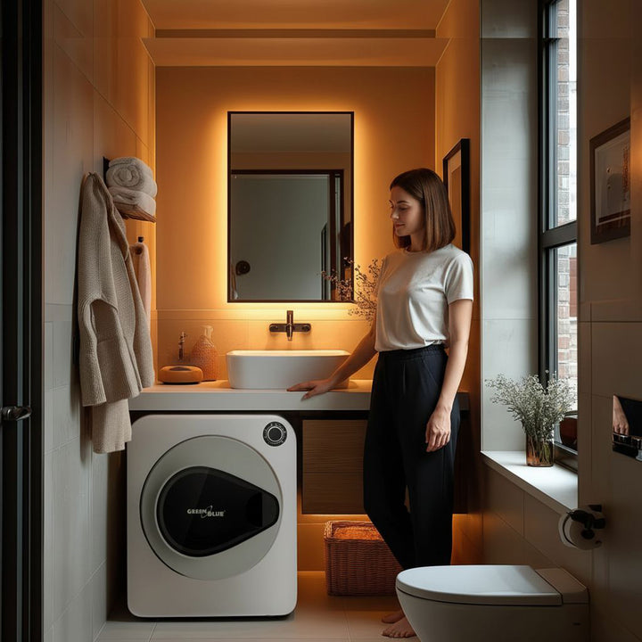 GreenBlue GB405 Tumble Dryer Electric Clothes 830W 3kg Mini Travel Vented Freestanding Wall Mount 5 Drying Programs