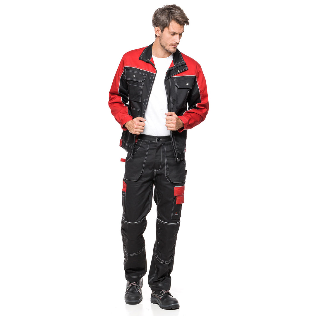 Helios Pants Black/Red, Size 58 (108-113) – Durable and Comfortable Workwear with a Bold Design for Enhanced Performance