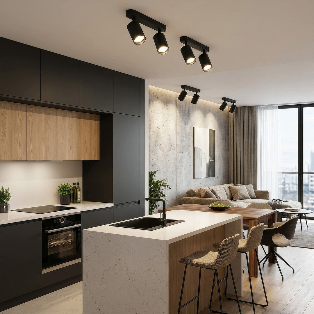 Maclean ceiling and wall lamp, spot, moving, aluminium, 2xGU10, 55x100mm, matte black, MCE452 B