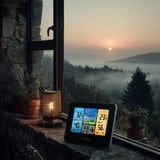 Wireless WiFi Weather Station Outdoor Sensor Calendar Barometer Tuya Smart App IPX4 (eu plug)