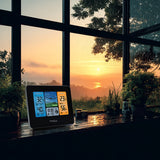 Wireless WiFi Weather Station Outdoor Sensor Calendar Barometer Tuya Smart App IPX4 (eu plug)