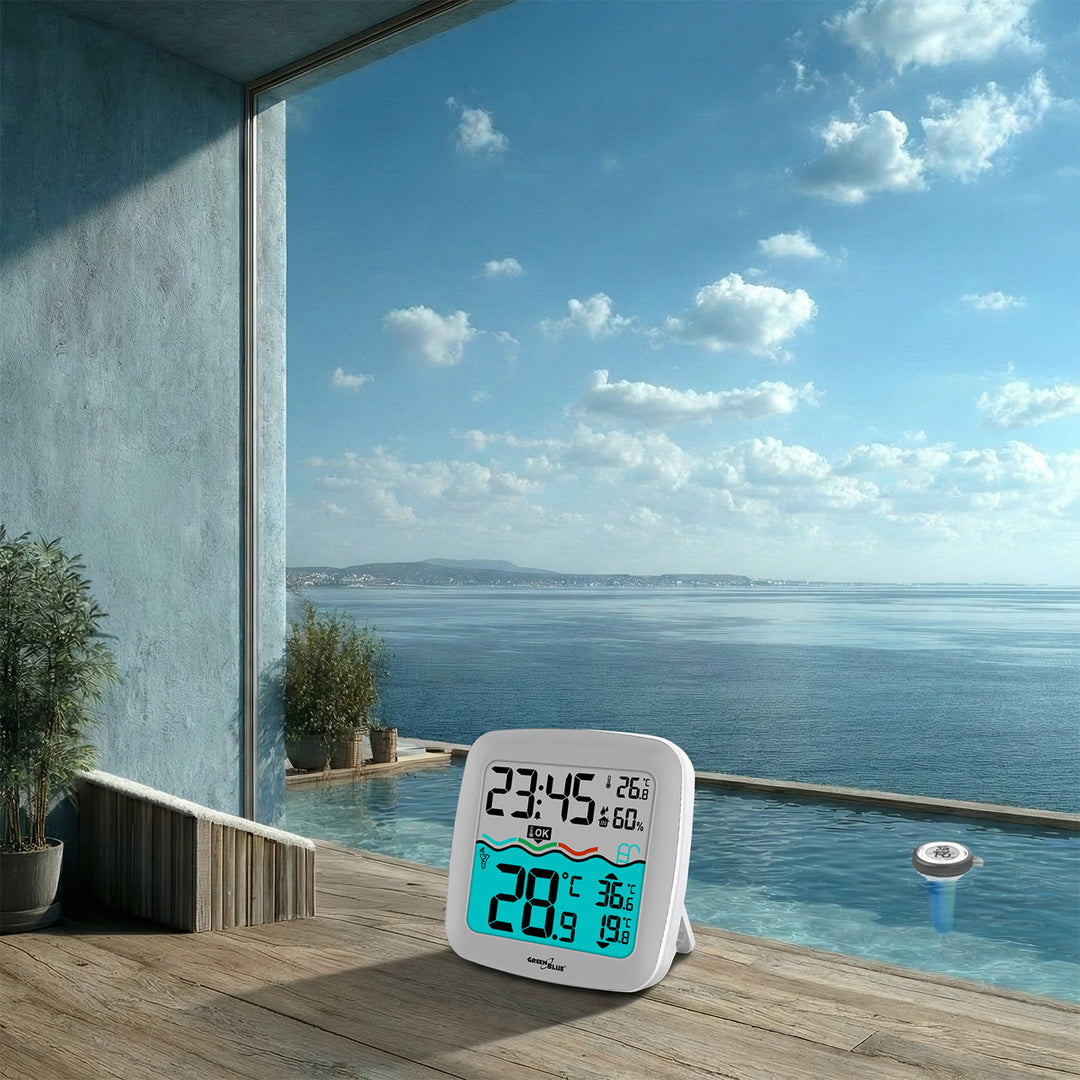 Wireless Swimming Pool Temperature Sensor Weather Station Humidity DCF RCC