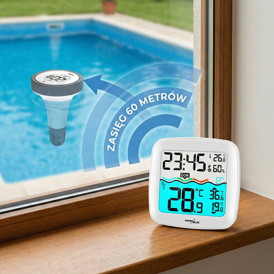 Wireless Swimming Pool Temperature Sensor Weather Station Humidity DCF RCC