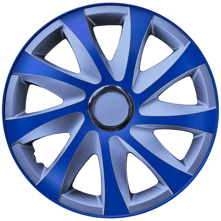 NRM 13" Hubcaps Wheel Covers Trims Car Silver & Blue 4 PCS Set ABS Universal