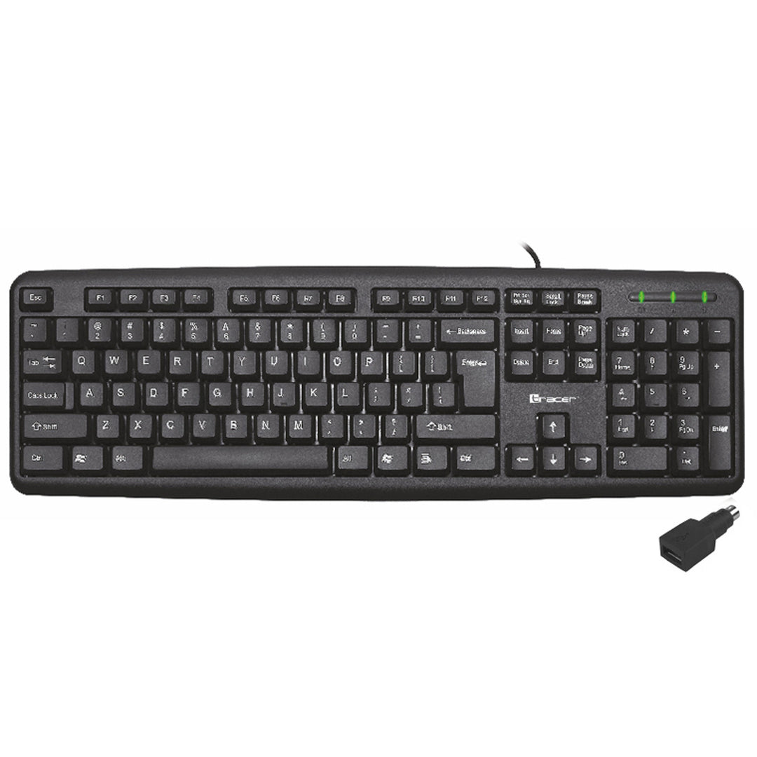 Tracer keyboard, membrane, USB + PS2 adapter, black, Maverick Black