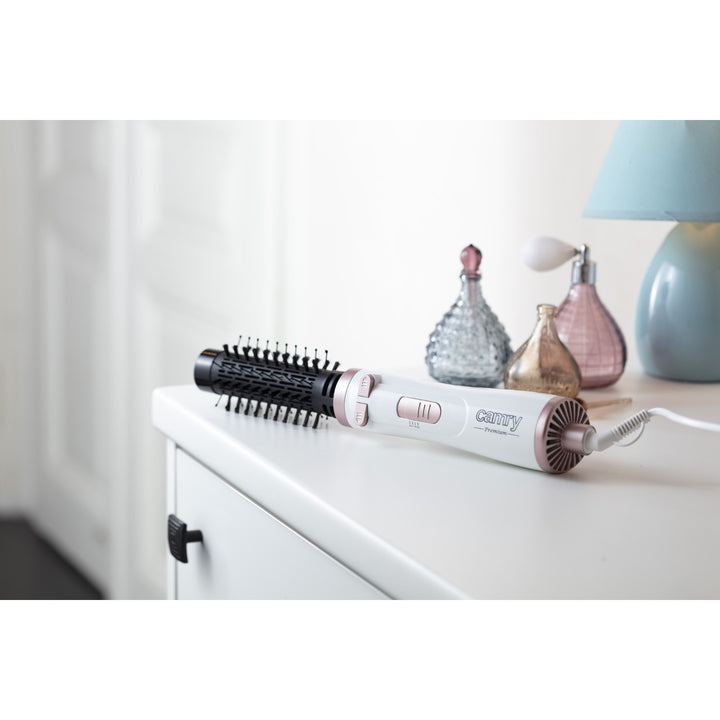Camry CR 2021 rotating curling iron/hair dryer with interchangeable nylon bristle brushes