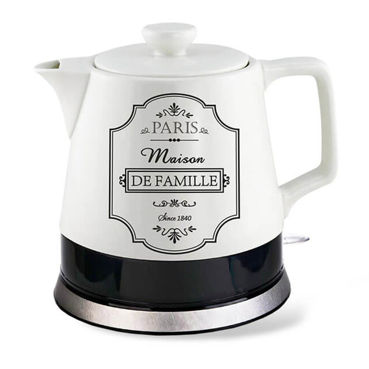 Decorative Electric Ceramic Kettle 1L Maison de Famille Auto Shut Off Overheating Protection 1000W