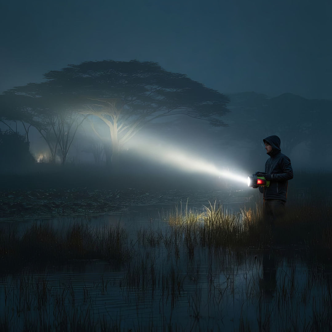 Maclean MCE345 3in1 Rechargeable LED Flashlight Search Light Hand Held Powerbank Function 3 Modes 5W XM-L-T6 Cold White 6500K 3.7V 3x18650 4500mAh