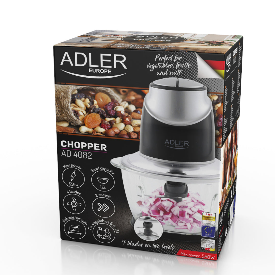 Shredder with glass bowl Adler AD 4082 300W stainless steel blades