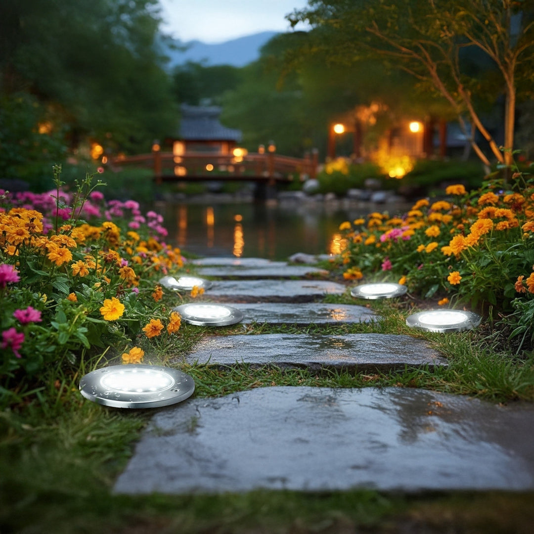 Maclean MCE318 LED Solar Pathway Lights with Ground Spike 12 LED SMD Neutral White 4000K 0.7 W Solar Lamp for Outdoor Path Light Garden Lights IP44