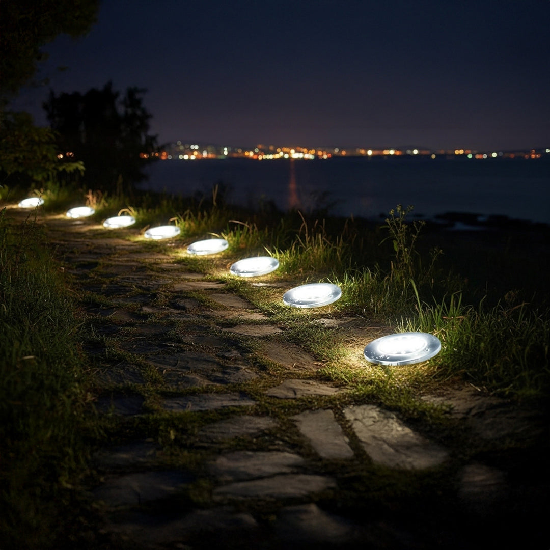 Maclean MCE318 LED Solar Pathway Lights with Ground Spike 12 LED SMD Neutral White 4000K 0.7 W Solar Lamp for Outdoor Path Light Garden Lights IP44