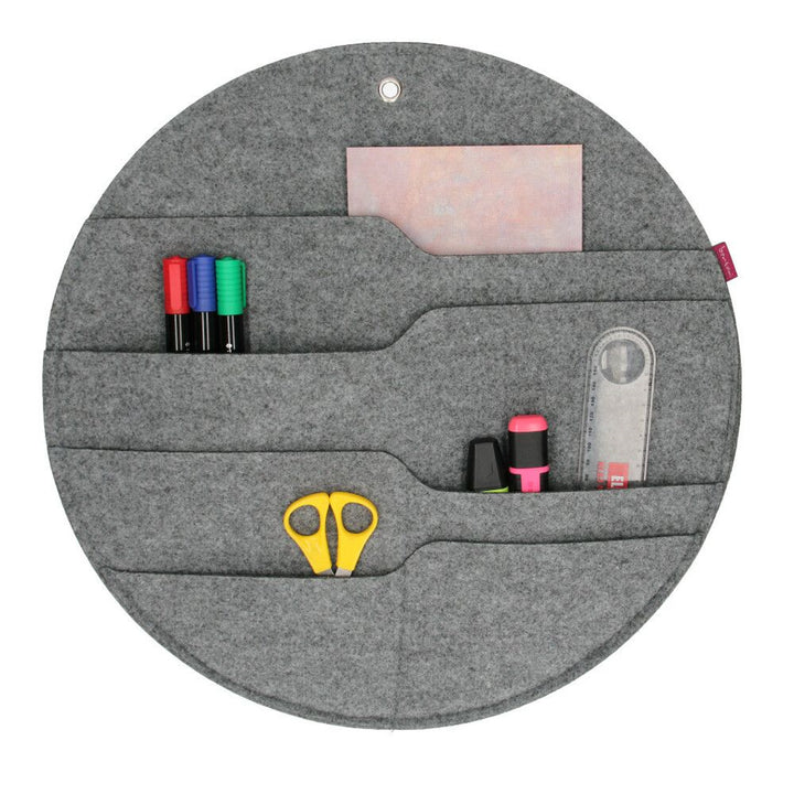 Bertoni felt wall organizer Circle XL diameter 45 cm - gray, 4 pockets