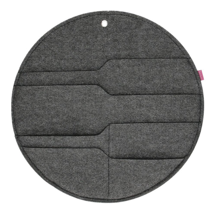 Bertoni felt wall organizer Circle L diameter 35 cm - anthracite, 4 pockets