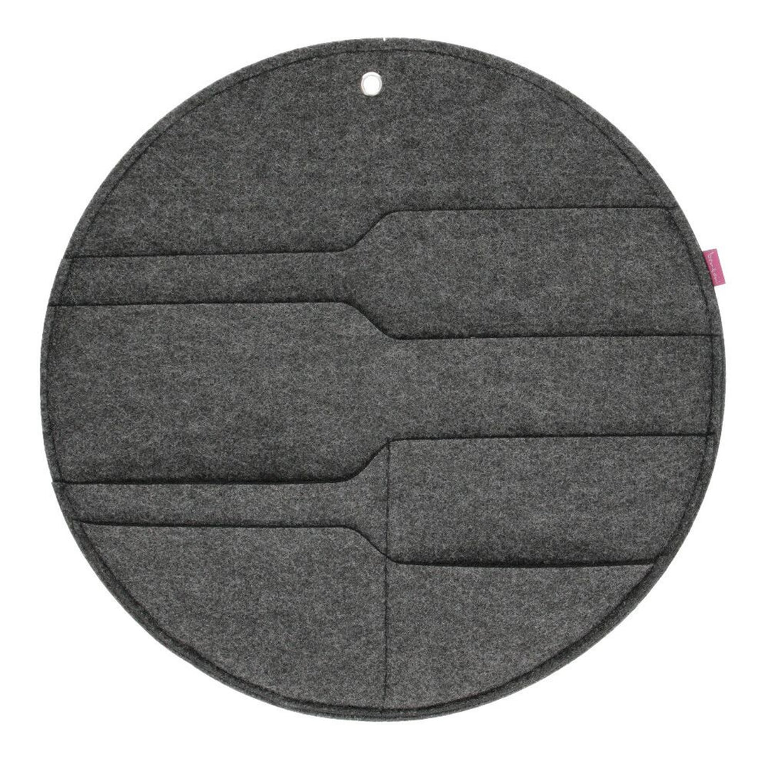 Bertoni felt wall organizer Circle XL diameter 45 cm - anthracite, 4 pockets