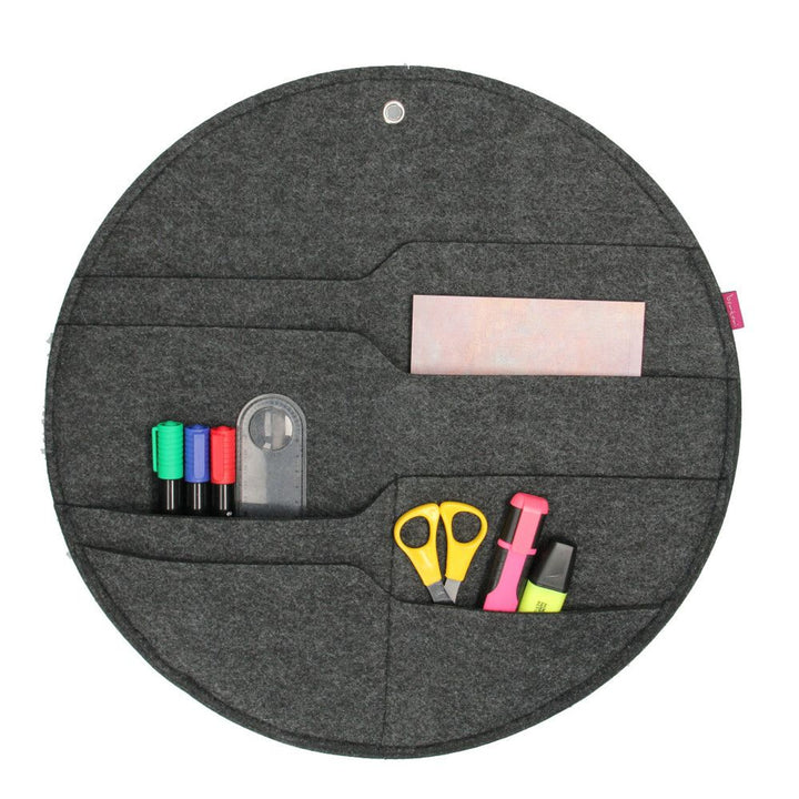 Bertoni felt wall organizer Circle XL diameter 45 cm - anthracite, 4 pockets