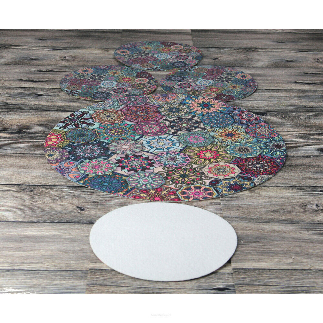 Set of round felt table placemats 1 + 4 - VALENCIA