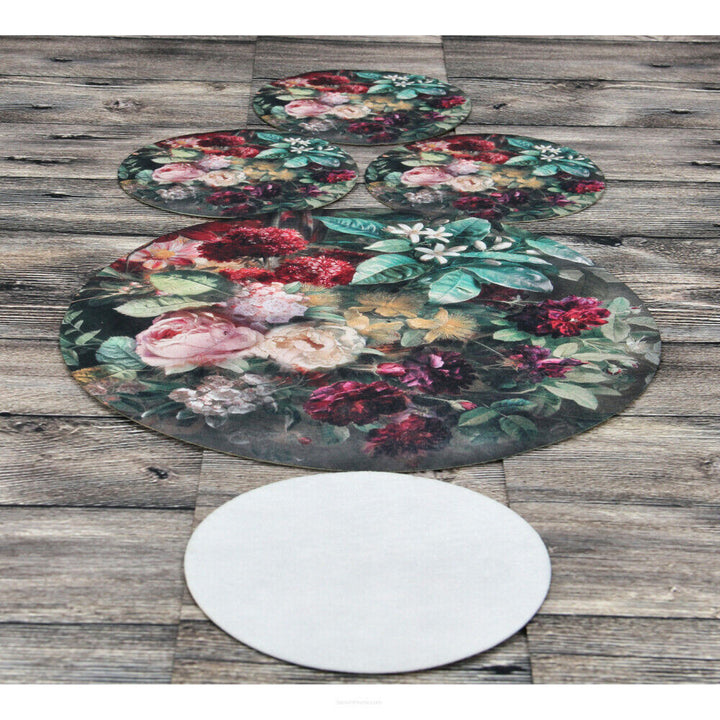 Set of round felt table placemats 1 + 4 - BUNCH