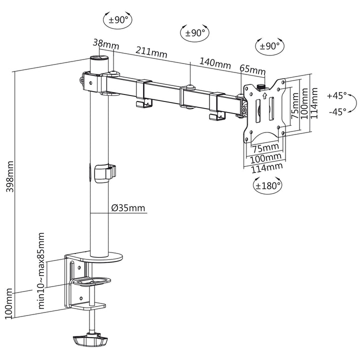 Maclean MC-883 swivel desk laptop mount