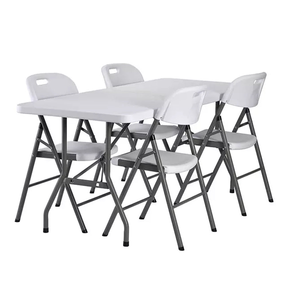 GreenBlue plastic rectangular table 180 x 74 x 74 cm + 4× GreenBlue Ga ...