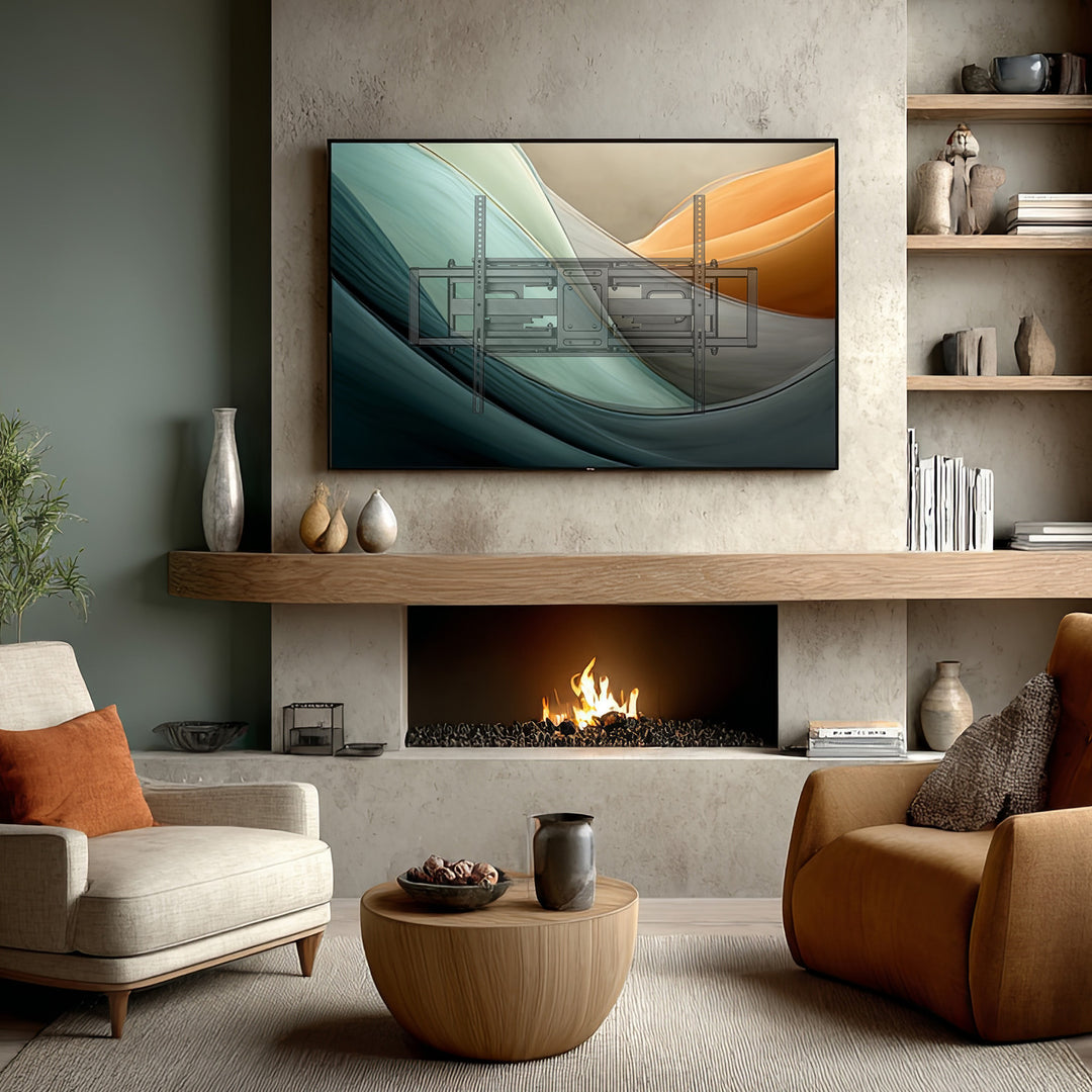 Lúibín Gléasta Balla Teilifíse Maclean MC-482 do Theilifíseáin Chomhréidhe &amp; Cuartha 60-120" suas le huasmhéid 120kg. VESA 900x600 Rothlach, Claonadh agus Rothlú, Lúibín Gléasta Balla Uilíoch Teilifíse