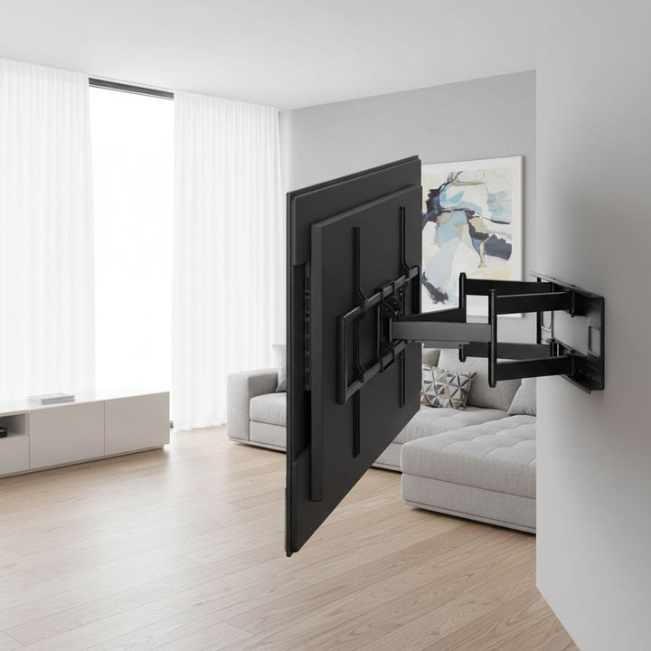 Lúibín Gléasta Balla Teilifíse Maclean MC-482 do Theilifíseáin Chomhréidhe &amp; Cuartha 60-120" suas le huasmhéid 120kg. VESA 900x600 Rothlach, Claonadh agus Rothlú, Lúibín Gléasta Balla Uilíoch Teilifíse