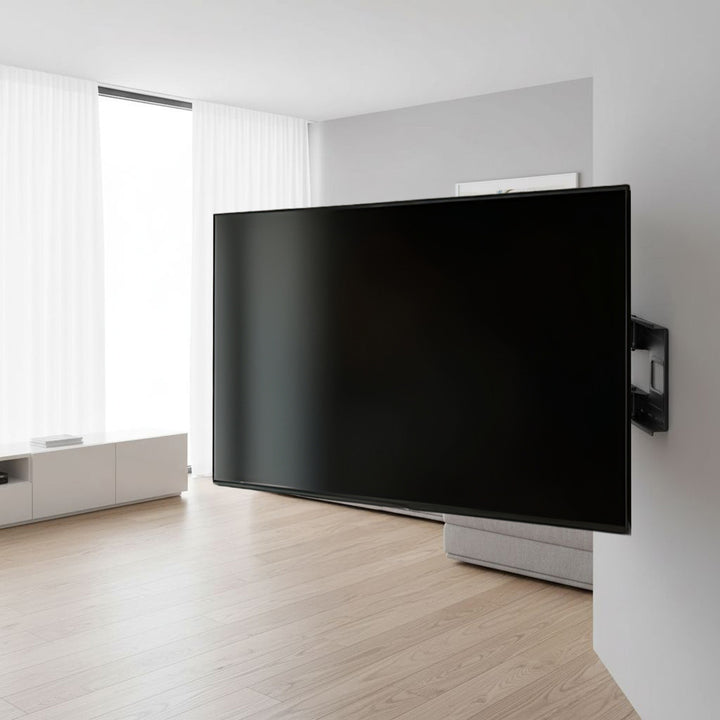 Lúibín Gléasta Balla Teilifíse Maclean MC-482 do Theilifíseáin Chomhréidhe &amp; Cuartha 60-120" suas le huasmhéid 120kg. VESA 900x600 Rothlach, Claonadh agus Rothlú, Lúibín Gléasta Balla Uilíoch Teilifíse