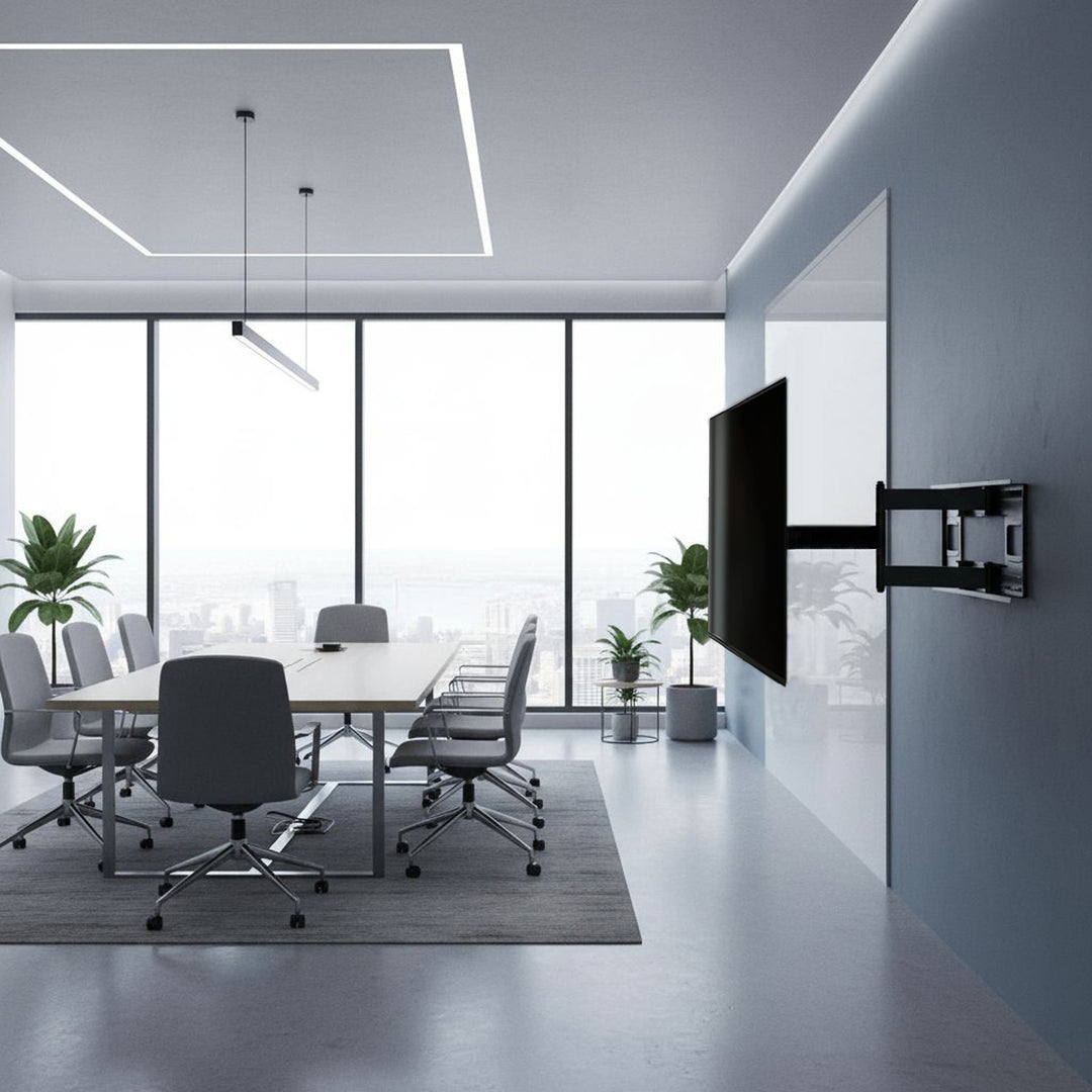 Lúibín Gléasta Balla Teilifíse Maclean MC-482 do Theilifíseáin Chomhréidhe &amp; Cuartha 60-120" suas le huasmhéid 120kg. VESA 900x600 Rothlach, Claonadh agus Rothlú, Lúibín Gléasta Balla Uilíoch Teilifíse