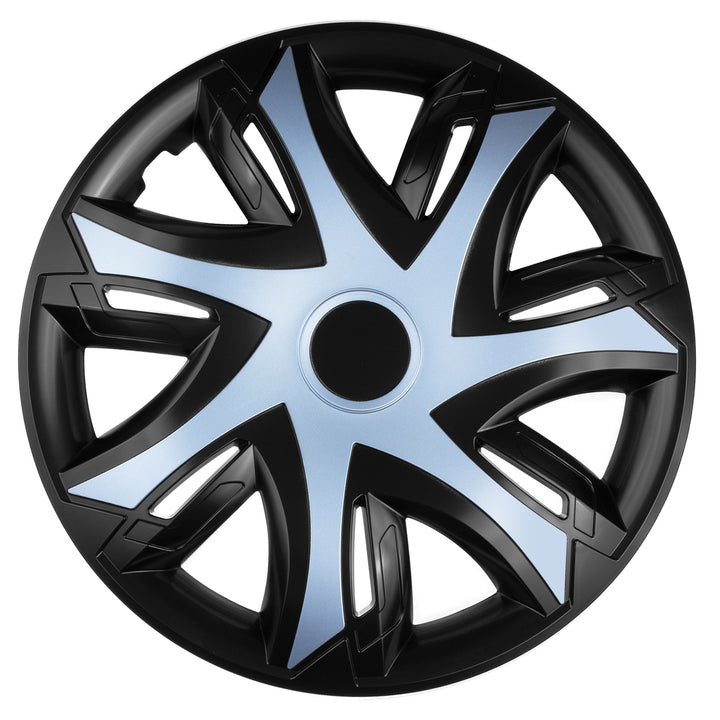 14" NRM N-Power Wheel Covers for Steel Rims Two Color Hubcaps Set 4pcs Car Vehicle Suitable for Most Brands and Rims ABS Plastic Azure Blue Black 14"