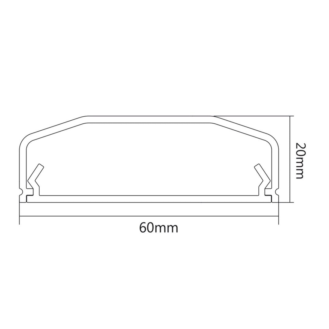 20x Maclean MC-693 S Aluminum Cable Cover Organizer Hide RTV SAT Wire Sleeve Cord Silver 60 x 20 x 750mm Cable Masking Strip