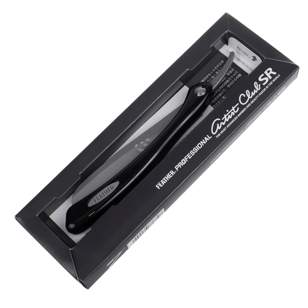 Feather Professional Artist Club Black ACSR-RB Shavette Manual Razor Shaver Black