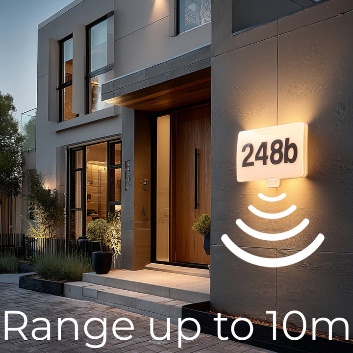 Maclean MCE466 LED Lamp with House Number Sign IR Sensor Dusk to Dawn Dimmable 20W IP65 1600lm