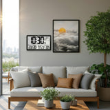 GreenBlue GB218 Extra Large LCD Wall Clock with Weather Station Temperature and Date Display