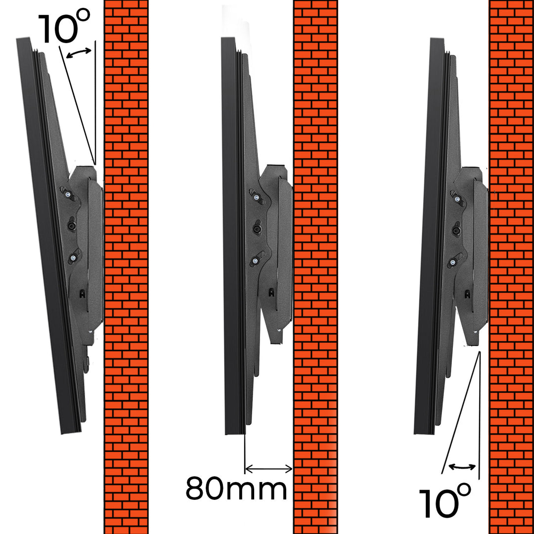 Maclean TV MC-750N Heavy Duty TV Wall Mount Bracket max. 120kg Flat Slim Tilting VESA 900x600 60-120" Black