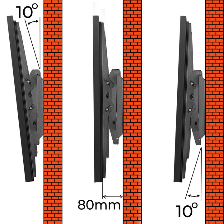 Maclean TV MC-750N Heavy Duty TV Wall Mount Bracket max. 120kg Flat Slim Tilting VESA 900x600 60-120" Black