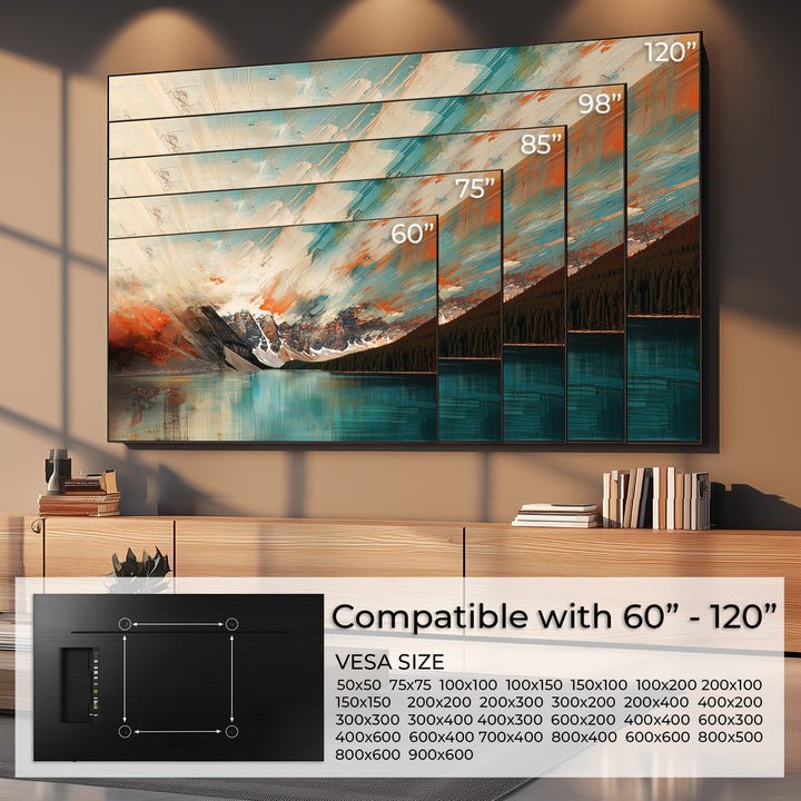 Maclean TV MC-750N Heavy Duty TV Wall Mount Bracket max. 120kg Flat Slim Tilting VESA 900x600 60-120" Black