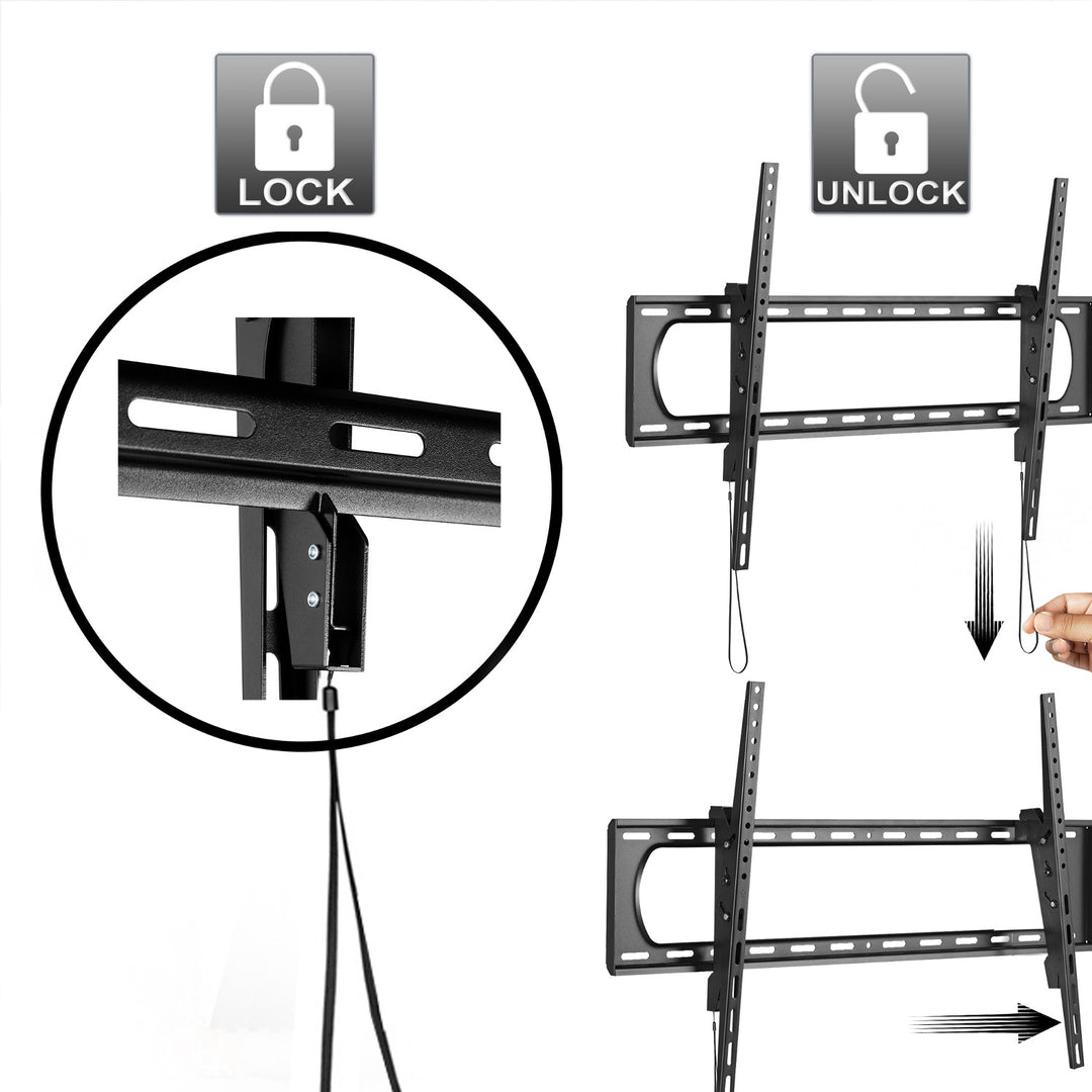 Maclean TV MC-750N Heavy Duty TV Wall Mount Bracket max. 120kg Flat Slim Tilting VESA 900x600 60-120" Black