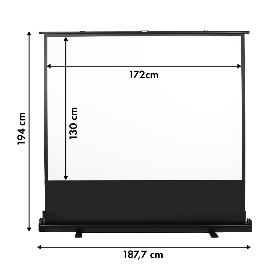 Maclean Portable Projection Screen, Compact, Floor-Standing, 86", 4:3, MC-963