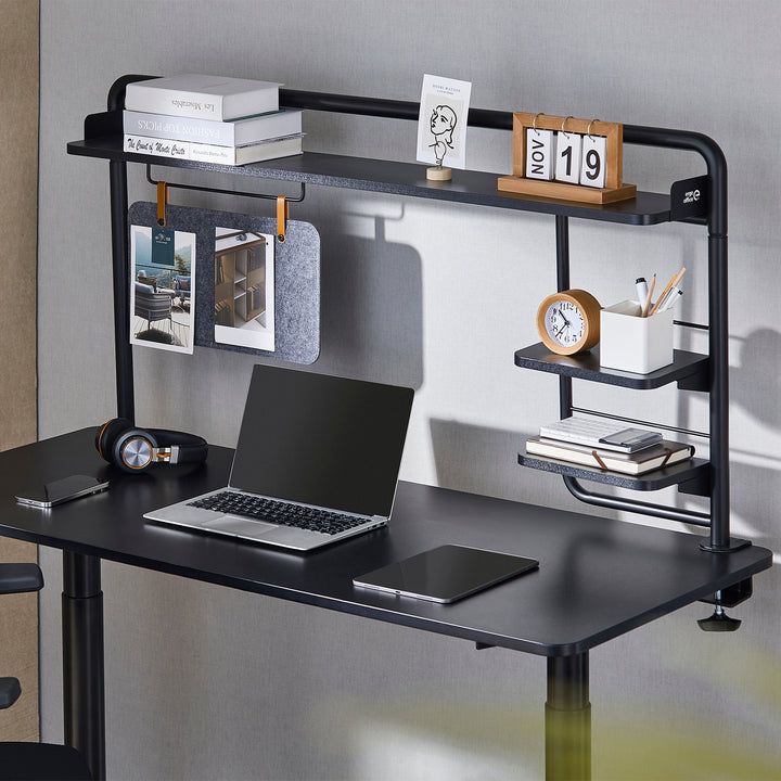 Ergo Office ER-452 Desk Shelf, Additional Shelf, Desk Extension, Clampable, up to 20 kg, Black