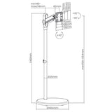 Maclean MC-970W Mobile Monitor or TV Floor Stand, Casters, Gas Spring, 17"-35", 2-10kg, White, VESA standard: 75x75, 100x100 mm