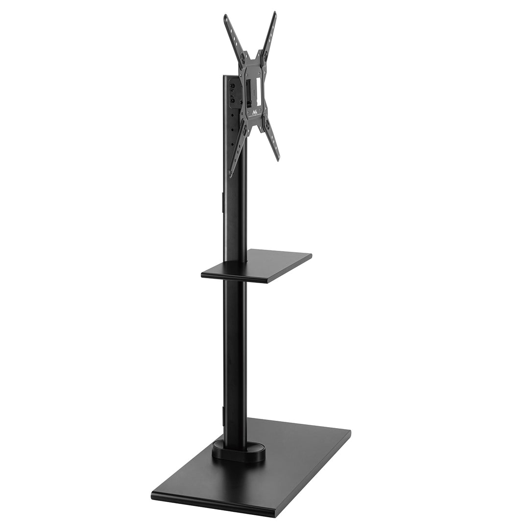 Maclean MC-972 TV Floor Stand with Shelf, TV or Monitor Holder, fot TVs 23"-55", 35kg, Black