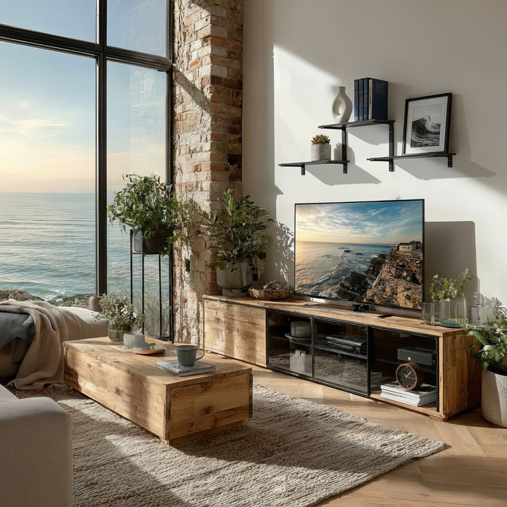 Maclean MC-974 Three-level Modular Shelves, Wall Floating Shelves, Storage, 30kg max